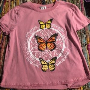 pink butterfly horoscope t shirt🦋